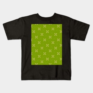 Light Green Plusses on Dark Lime Background - WelshDesignsTP003 Kids T-Shirt